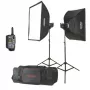 Godox M200-F súprava štúdiových bleskov 2x200Ws so softboxmi a statívmi