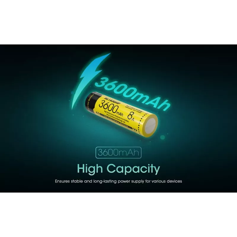 Nitecore NL1836HP 3600mAh 18650 Li-ion batéria Button Top