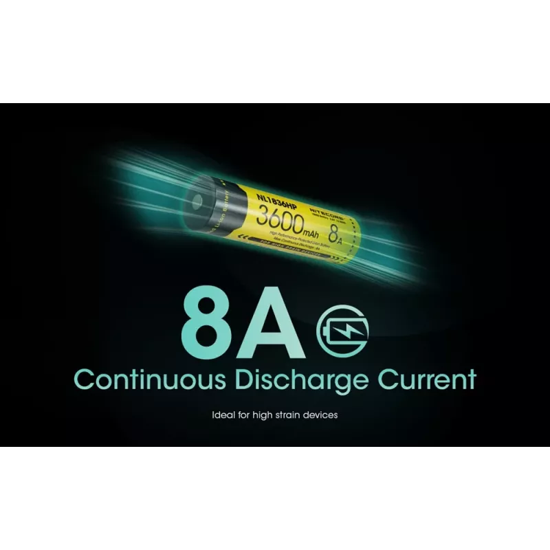 Nitecore NL1836HP 3600mAh 18650 Li-ion batéria Button Top