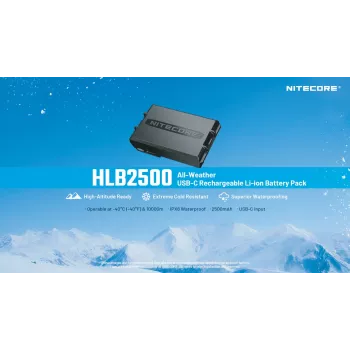 Nitecore HLB2500 2500 mAh Li-Ion batériový pack s USB-C nabíjaním