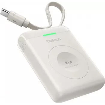 Baseus EnerFill FW11 5W power banka pre Apple Watch s integrovaným káblom - biela