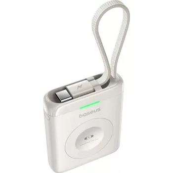 Baseus EnerFill FW11 5W power banka pre Apple Watch s integrovaným káblom - biela