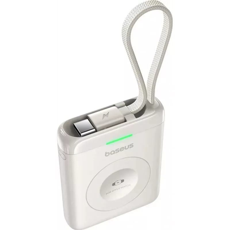 Baseus EnerFill FW11 5W power banka pre Apple Watch s integrovaným káblom - biela