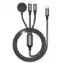 AWEI W23 3-in-1 USB-C/Lightning/Apple Watch nabíjací kábel 100W/10W/2,5W čierny