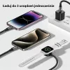 AWEI W23 3-in-1 USB-C/Lightning/Apple Watch nabíjací kábel 100W/10W/2,5W čierny