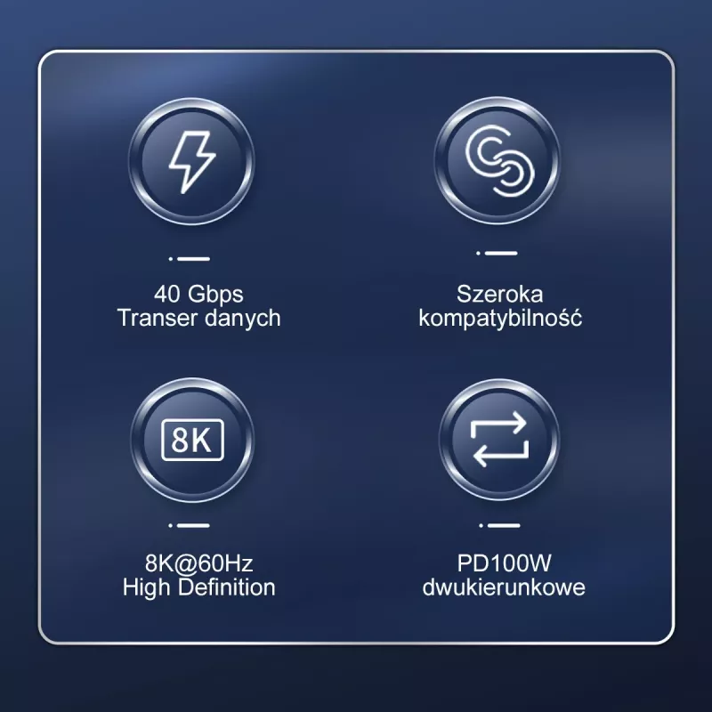 ORICO Thunderbolt 4 kábel USB-C 40 Gbit/s 8K60Hz PD 100W 2m čierny