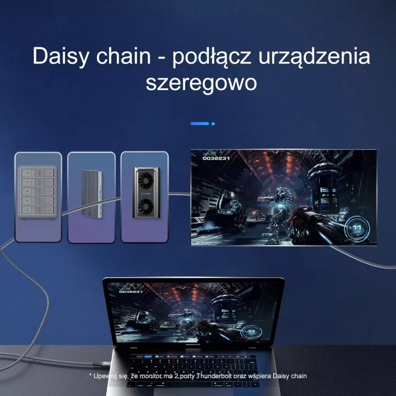 ORICO Thunderbolt 4 kábel USB-C 40 Gbit/s 8K60Hz PD 100W 2m čierny