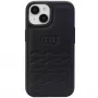 Audi GT syntetická koža tvrdé puzdro pre iPhone 15 Plus / 14 Plus 6,7 palca - čierna