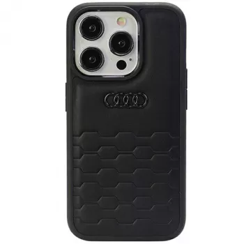 Audi GT syntetická koža tvrdé puzdro pre Apple iPhone 15 Pro Max 6,7 palca čierna