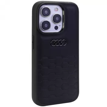 Audi GT syntetická koža tvrdé puzdro pre Apple iPhone 15 Pro Max 6,7 palca čierna