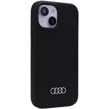 Audi silikónové puzdro pre iPhone 15 Plus / 14 Plus 6,7 palca čierne tvrdé puzdro AU-LSRIP15M-Q3/D1-BK