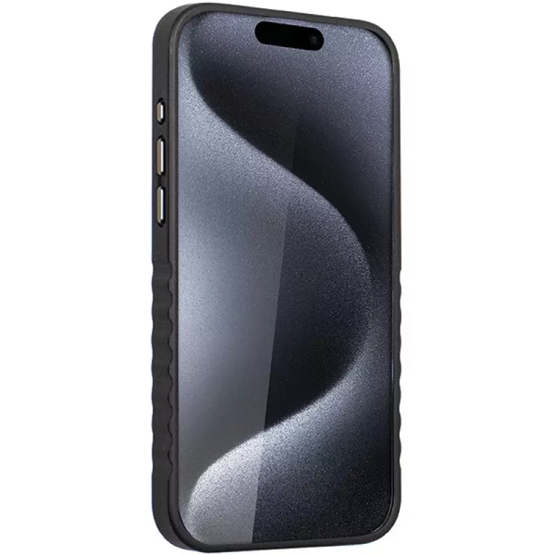 Audi pravá koža MagSafe iPhone 15 Pro 6,1 čierno-červené tvrdé puzdro AU-TPUPCMIP15P-R8/D3-RD