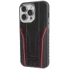 Audi pravá koža MagSafe iPhone 15 Pro Max 6,7 čierno-červené tvrdé puzdro AU-TPUPCMIP15PM-R8/D3-RD