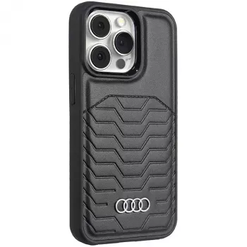 Audi syntetická koža MagSafe tvrdé puzdro pre iPhone 13 Pro Max 6,7 čierna