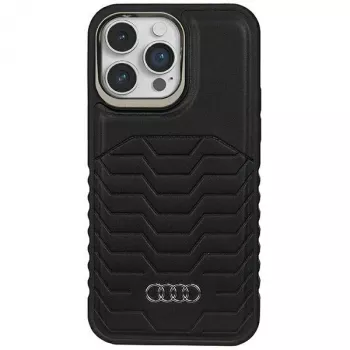 Audi syntetická koža MagSafe tvrdé puzdro pre Apple iPhone 14 Pro Max 6,7 palca čierna