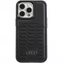 Audi syntetická koža MagSafe iPhone 15 Pro 6,1 tvrdé puzdro čierna
