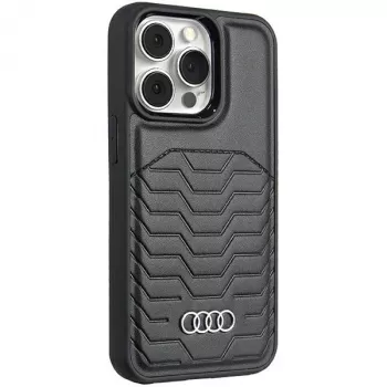 Audi syntetická koža MagSafe iPhone 15 Pro 6,1 tvrdé puzdro čierna