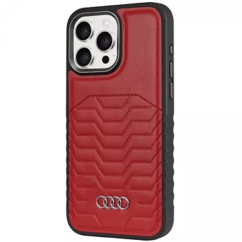 Audi syntetická koža MagSafe iPhone 15 Pro Max 6,7 červené tvrdé puzdro AU-TPUPCMIP15PM-GT/D3-RD
