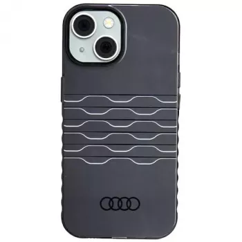 Audi IML MagSafe puzdro pre iPhone 15 / 14 / 13 6,1 čierne tvrdé puzdro AU-IMLMIP15-A6/D3-BK