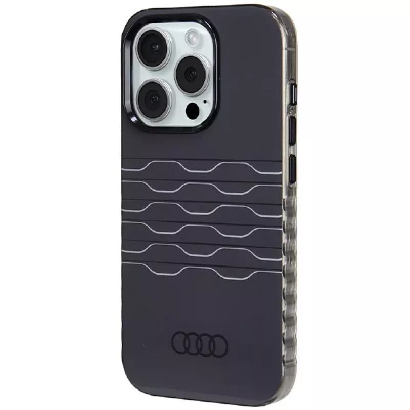 Audi IML MagSafe puzdro pre iPhone 15 Pro 6,1 čierne tvrdé puzdro