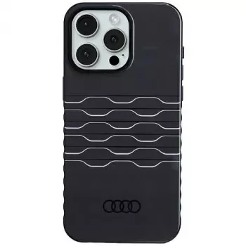 Audi IML MagSafe puzdro pre iPhone 15 Pro Max 6,7 palca čierne tvrdé puzdro