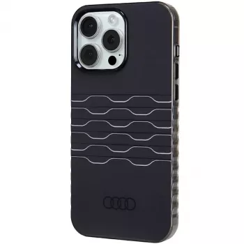 Audi IML MagSafe puzdro pre iPhone 15 Pro Max 6,7 palca čierne tvrdé puzdro