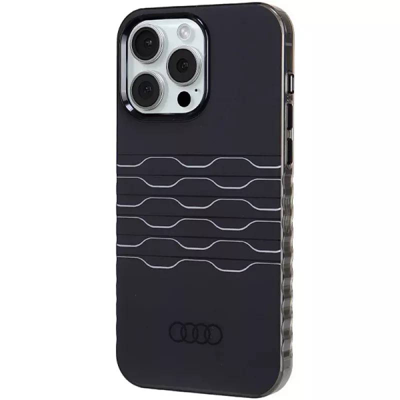 Audi IML MagSafe puzdro pre iPhone 15 Pro Max 6,7 palca čierne tvrdé puzdro
