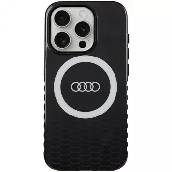 Audi IML Big Logo MagSafe puzdro pre iPhone 15 Pro 6,1 palca čierne tvrdé puzdro