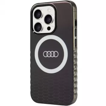 Audi IML Big Logo MagSafe puzdro pre iPhone 15 Pro 6,1 palca čierne tvrdé puzdro
