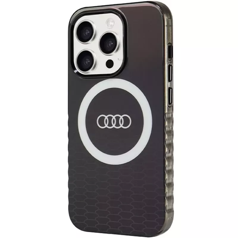 Audi IML Big Logo MagSafe puzdro pre iPhone 15 Pro 6,1 palca čierne tvrdé puzdro