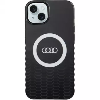 Audi IML Big Logo MagSafe puzdro pre iPhone 15 Plus / 14 Plus 6,7 palca čierne tvrdé puzdro
