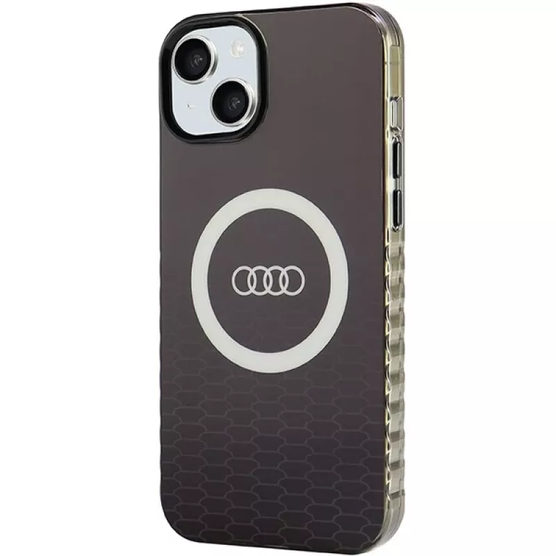 Audi IML Big Logo MagSafe puzdro pre iPhone 15 Plus / 14 Plus 6,7 palca čierne tvrdé puzdro