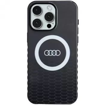 Audi IML Big Logo MagSafe puzdro pre iPhone 15 Pro Max 6,7 palca čierne tvrdé puzdro