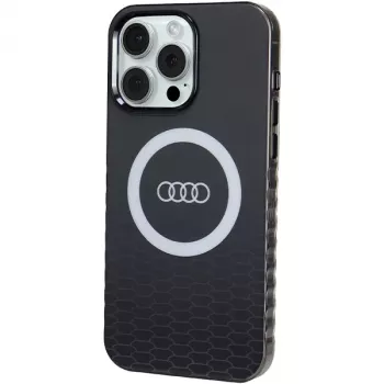 Audi IML Big Logo MagSafe puzdro pre iPhone 15 Pro Max 6,7 palca čierne tvrdé puzdro