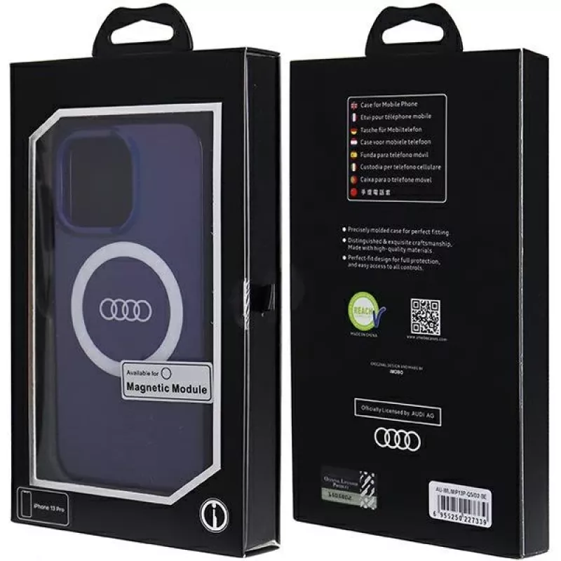 Audi IML Big Logo MagSafe puzdro pre iPhone 13 Pro / 13 6,1 Navy Blue tvrdé puzdro