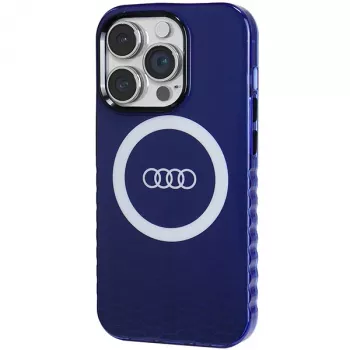 Audi IML Big Logo MagSafe puzdro pre iPhone 14 Pro 6,1 Navy Blue tvrdé puzdro AU-IMLMIP14P-Q5/D2-BE