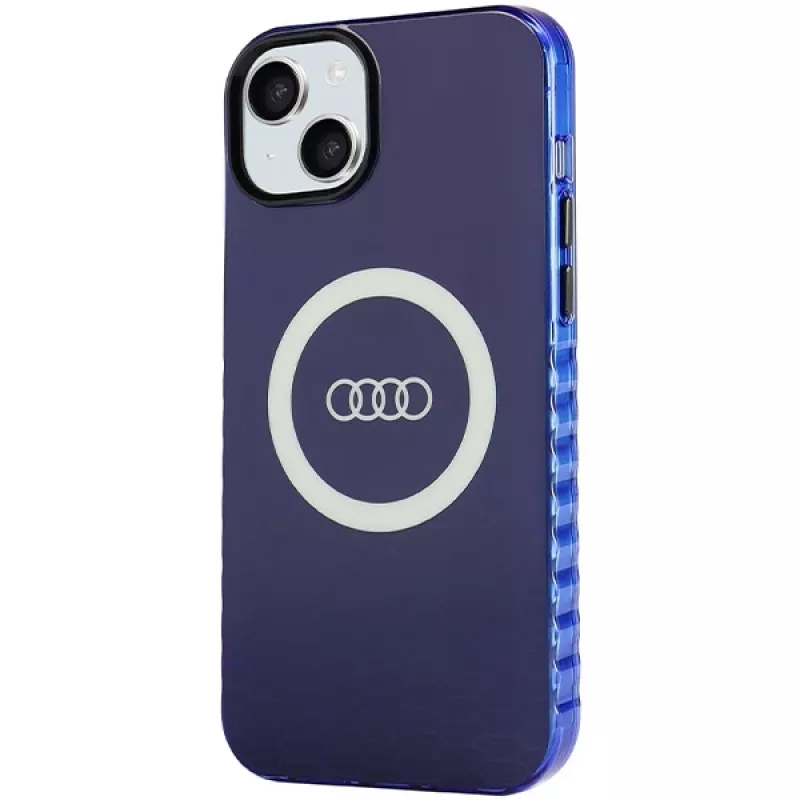 Audi IML Big Logo MagSafe puzdro pre iPhone 15 Plus / 14 Plus 6,7 Navy Blue tvrdé puzdro