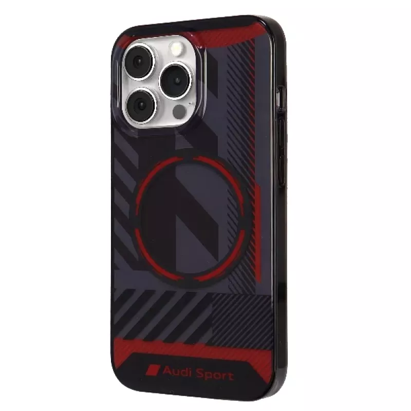 Audi IML Sport MagSafe puzdro pre iPhone 13 Pro / 13 6,1 palca čierne hardcase AU-IMLMIP13P-RSQ/D2-BK
