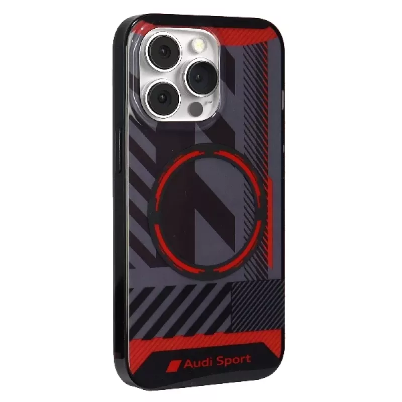 Audi IML Sport MagSafe puzdro pre iPhone 13 Pro / 13 6,1 palca čierne hardcase AU-IMLMIP13P-RSQ/D2-BK