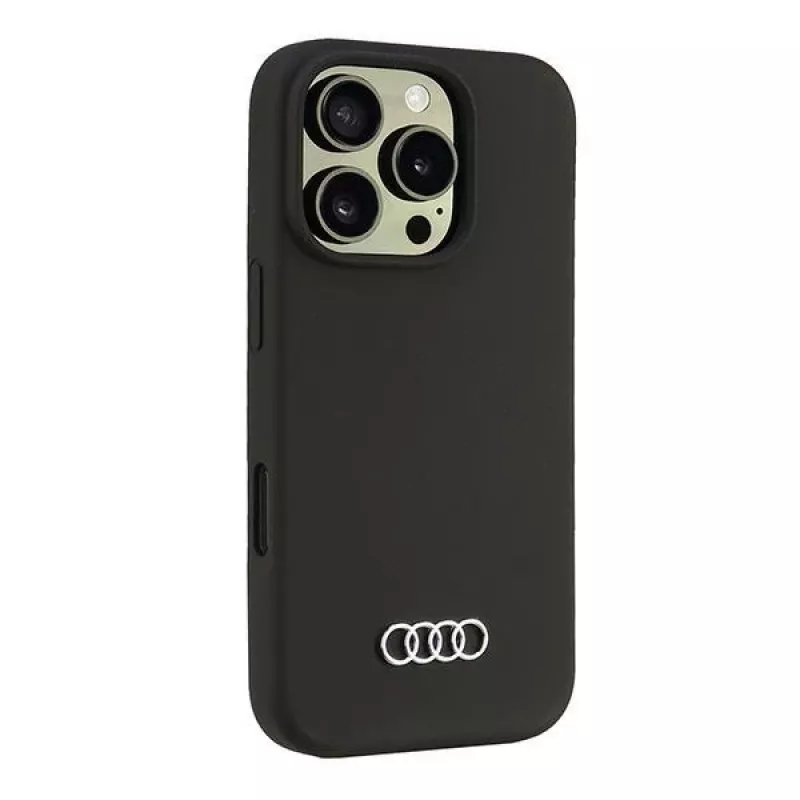 Audi silikónové puzdro pre Apple iPhone 16 Pro 6,3 palca čierne pevné puzdro AU-LSRIP16P-Q3/D1-BK