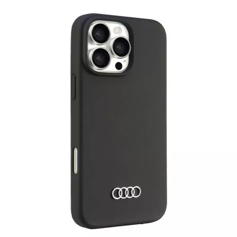 Audi silikónové puzdro pre iPhone 16 Pro Max 6,9 palca čierne pevné puzdro AU-LSRIP16PM-Q3/D1-BK