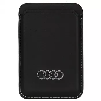 Audi peňaženka zo syntetickej kože s priehradkou na karty čierna MagSafe AU-MSCH-Q3/D1-BK