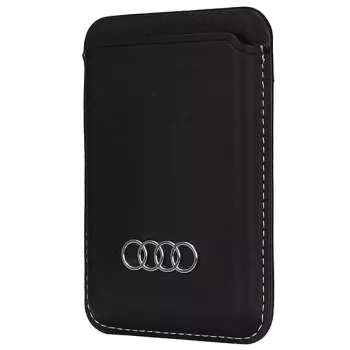 Audi peňaženka zo syntetickej kože s priehradkou na karty čierna MagSafe AU-MSCH-Q3/D1-BK