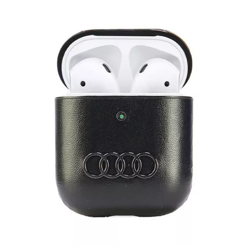 Audi koža Big Logo AirPods 1/2 puzdro čierne AU-AP-GT/D3-BK