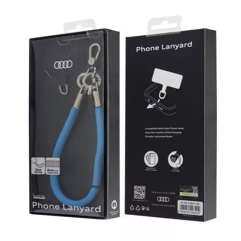 Audi univerzálne pútko na telefón 28 cm 8 mm modré AU-HSL8-R8/D1-BE