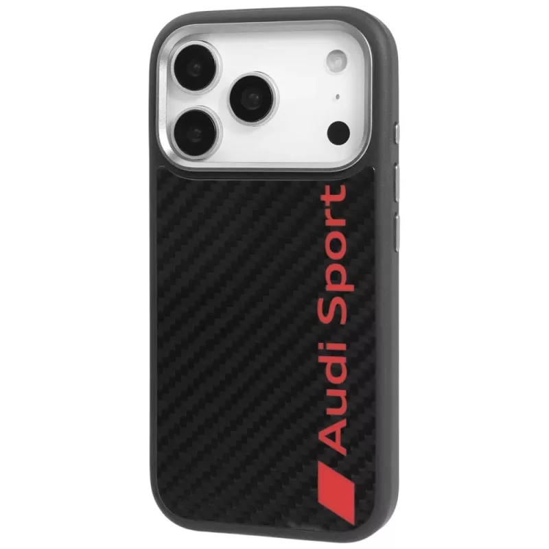 Audi R8 karbónové vlákno MagSafe puzdro pre Apple iPhone 17 Pro, čierne