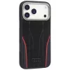Audi R8 pravá koža MagSafe puzdro pre iPhone 15 Pro čierne s červenými akcentmi