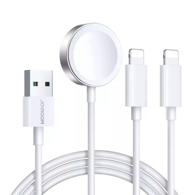 Joyroom S-IW007 3-in-1 magnetický nabíjací kábel USB-A na Lightning/USB-C/Micro USB 1.2m biely