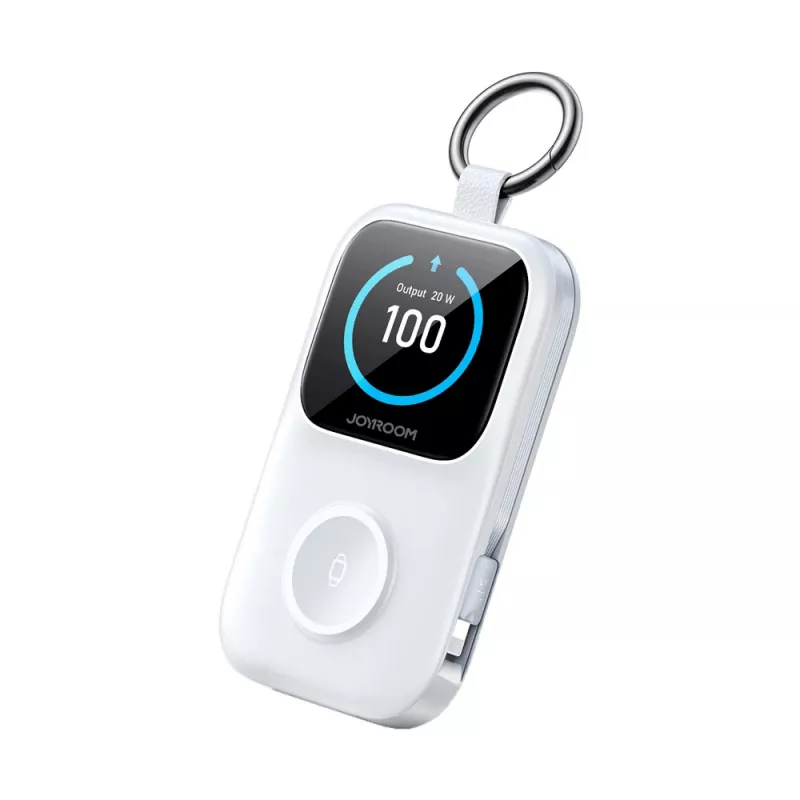 Joyroom JR-W19 5000 mAh bezdrôtová power banka s nabíjačkou hodiniek biela