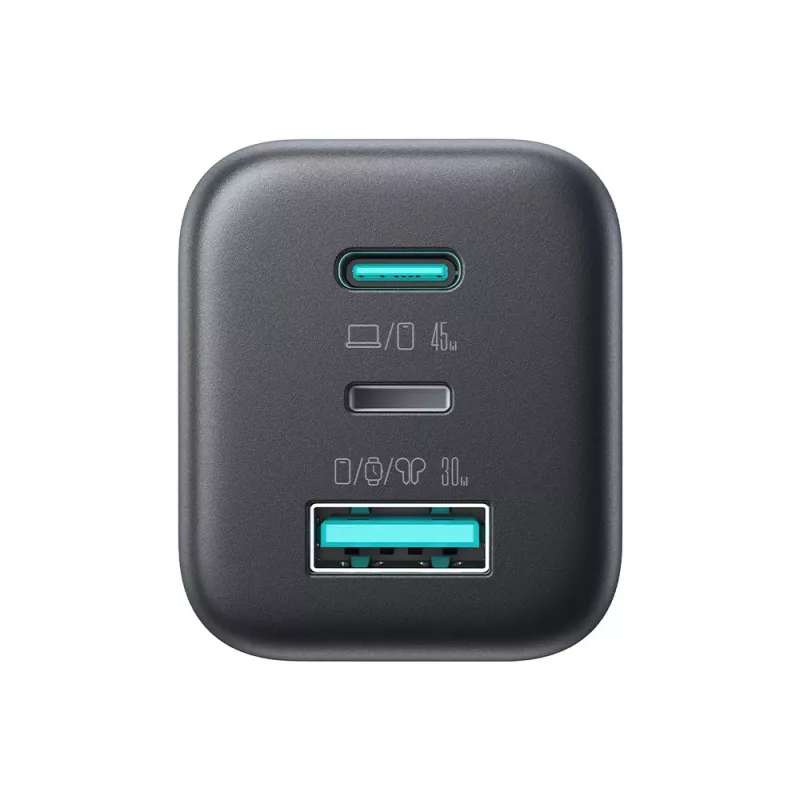 Joyroom JR-TO1 GaN 45W USB-C Lightning USB-A nástenná nabíjačka - čierna